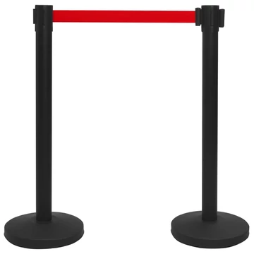 Elválasztókorlát 200 cm fekete szíjjal