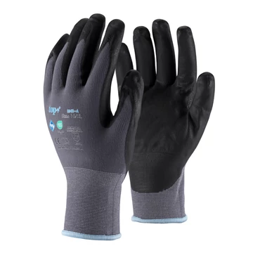 Védőkesztyű TOP SNS-A, nylon és spandex alapanyag, nitril hab mártott, szürke/fekete, 10