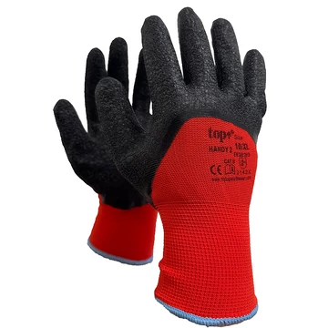 Védőkesztyű TOP HANDY 2 latex mártás piros/fekete 10