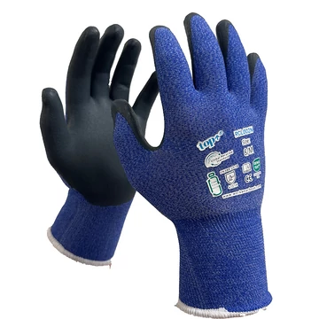 TOP RCL002N újrahasznosított nitril védőkesztyű mikrohab bevonattal