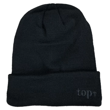 TOP CAP Sapka - Black fekete színben akril klasszikus kötött sapka