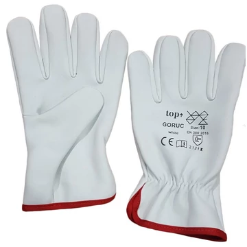 TOP GORUC puha kecskebőr védőkesztyű gumírozott mandzsettával