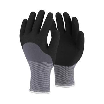 Kesztyű nylon, homokszemcsés nitrilhabba mártott, TOP SNS-2, fekete/szürke, 10