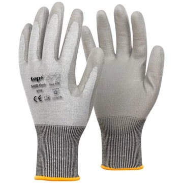 TOP SWD thin PU mártott vágásbiztos kesztyű acélszálas erősítéssel