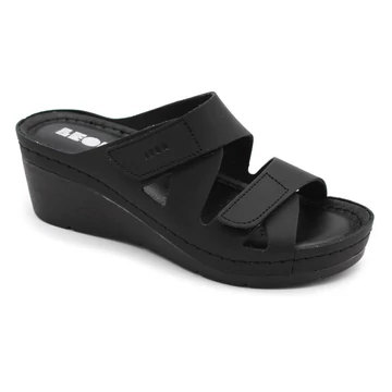1004 LEON Comfort női bőr papucs fekete 36