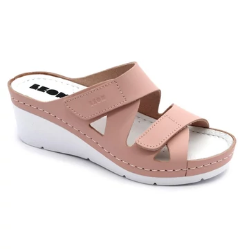 1004 LEON Comfort női bőr papucs pink 38