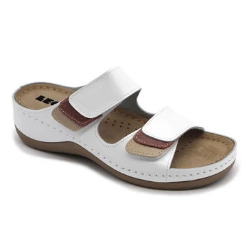 904 LEON Comfort női bőr papucs fehér 35