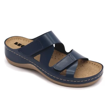 906 LEON Comfort női bőr papucs kék 35