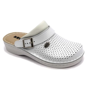 V202 LEON Comfort női bőr klumpa fehér 36