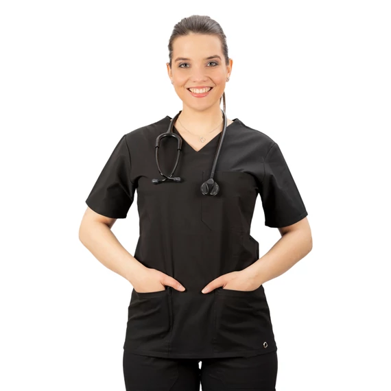 TOP MEDORA női orvosi felső fekete XXL