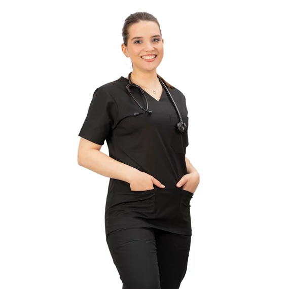 TOP MEDORA női orvosi felső fekete XXL