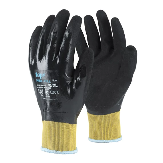 vízálló védőkesztyű, olajálló kesztyű, hővédő munkakesztyű, érintőképernyő kompatibilis kesztyű, ipari védőkesztyű, duplán mártott kesztyű, kopásálló nitril kesztyű, gumírozott mandzsetta, karbantartó kesztyű, logisztikai kesztyű, mechanikai védelem, EN I