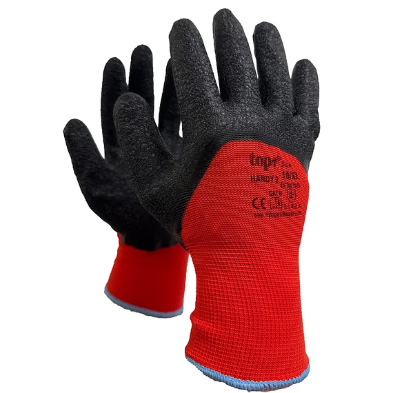 TOP HANDY 2 latex mártásos védőkesztyű érdesített tenyérrel