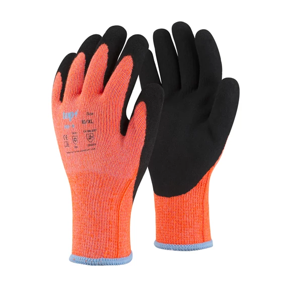 TOP FRO-W téliesített védőkesztyű akril szálcsiszolt belsővel és homokos latex tenyérrel