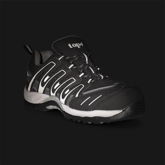 Védőfélcipő S1P ESD SRC EVA-gumi talppal, kompozit orrmerevítő, fekete/ezüst, 42