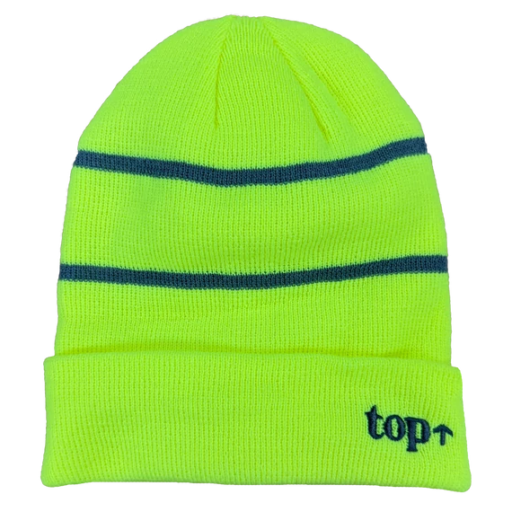 TOP CAP Sapka - Fényvisszaverő csíkkal jólláthatósági színben polár sapka