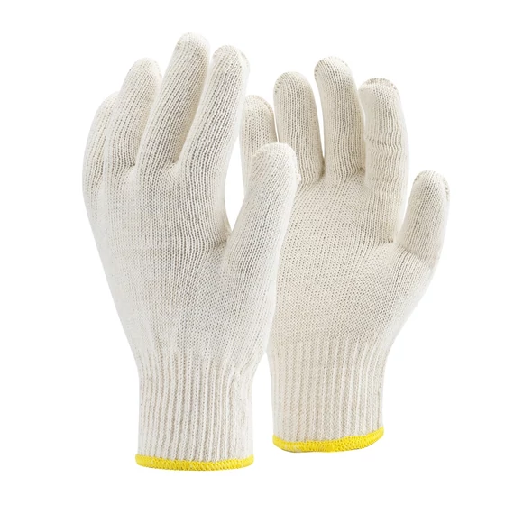 TOP COT2 pamut kötött munkavédelmi kesztyű gumírozott mandzsettával