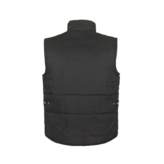 TOP VEST BASIC bélelt mellény, 80% poliészter, 20% pamut, multifunkciós zsebek, fekete, 3XL