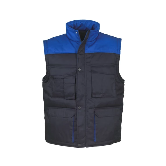 TOP VEST THUNDER bélelt mellény, 80% poliészter, 20% pamut, multifunkciós zsebek, sötétkék, 2XL