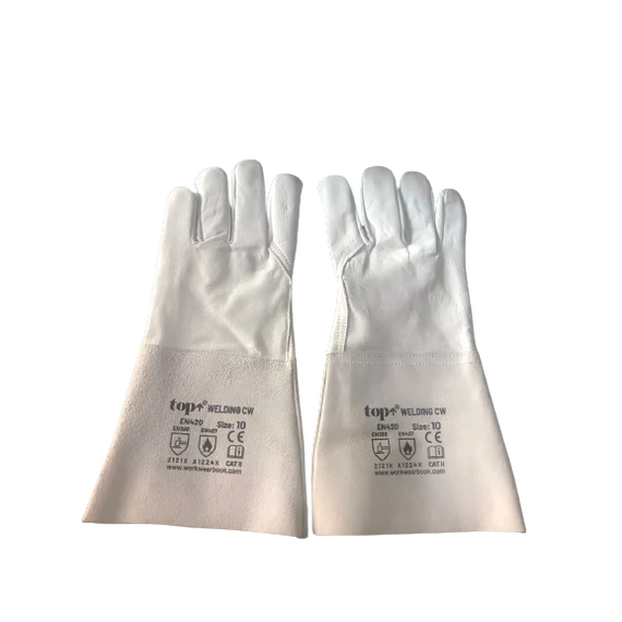 TOP WELDING CW hegesztőkesztyű, 15 cm bivalybőr mandzsetta, szürke