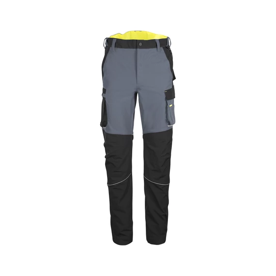 TOP PHOENIX CO2D P derekas munkanadrág 2D rugalmas, fekete-szürke fluo yellow dizájnnal