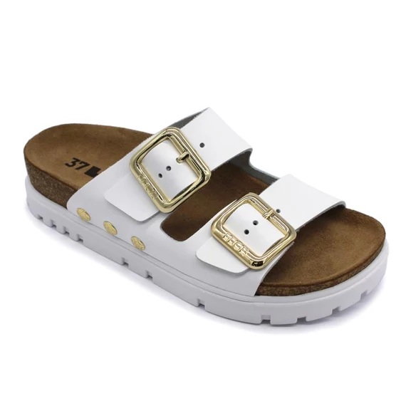6010 LEON Comfort női bőr papucs fehér 36