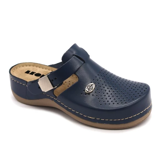 900 LEON Comfort női bőr klumpa kék 35