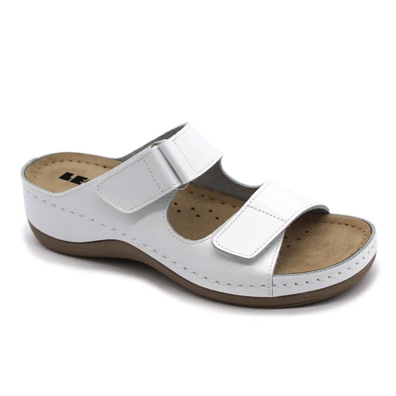 905 LEON Comfort női bőr papucs fehér 36